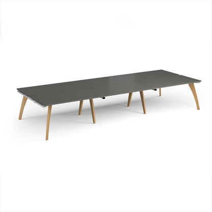 Fuze triple back to back desks 1600mm deep - FZ4216-WH-OG