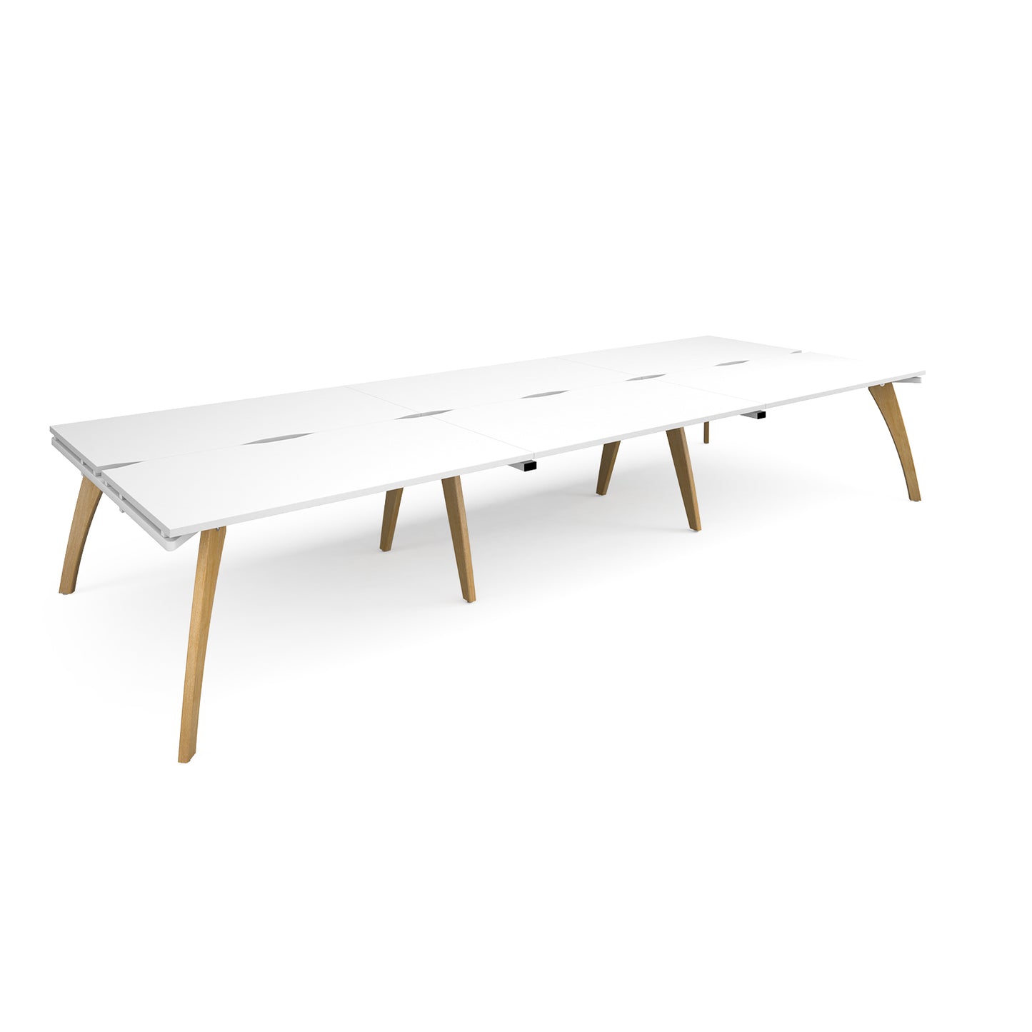 Fuze triple back to back desks 1600mm deep - FZ4216-WH-WH