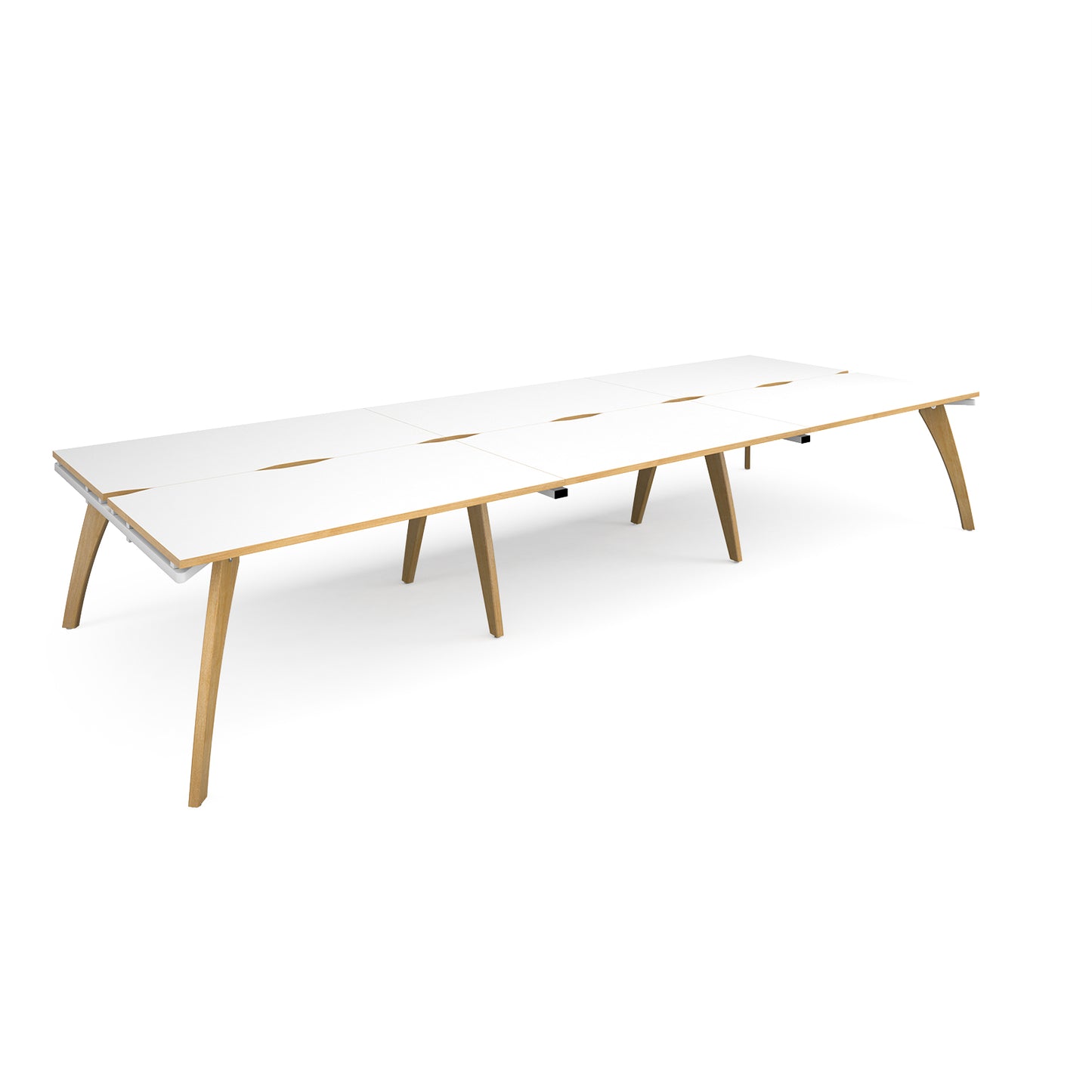 Fuze triple back to back desks 1600mm deep - FZ4216-WH-WO