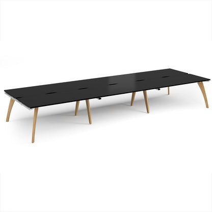 Fuze triple back to back desks 1600mm deep - FZ4816-WH-BK