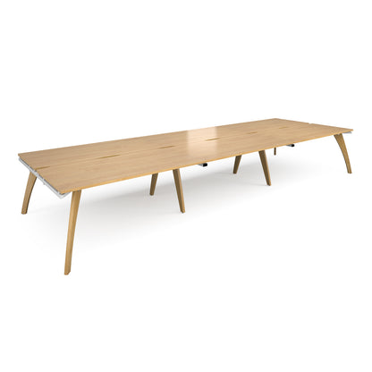 Fuze triple back to back desks 1600mm deep - FZ4816-WH-O