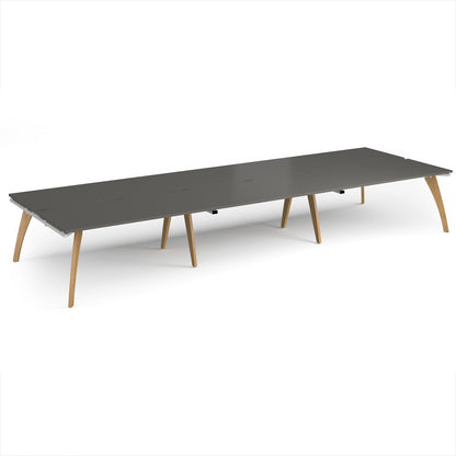 Fuze triple back to back desks 1600mm deep - FZ4816-WH-OG