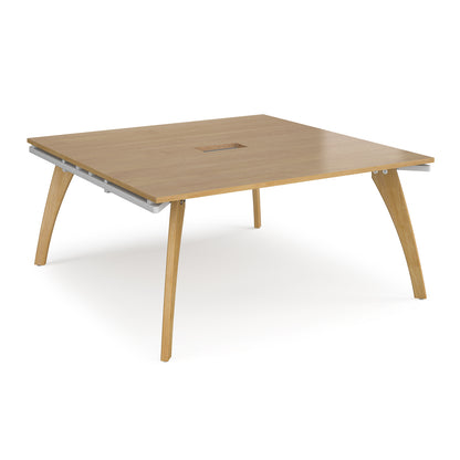 Fuze square power ready boardroom table - FZBT1616-CO-WH-O