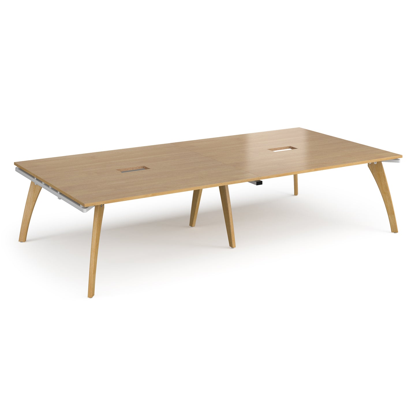 Fuze rectangular power ready boardroom table - FZBT3216-CO-WH-O