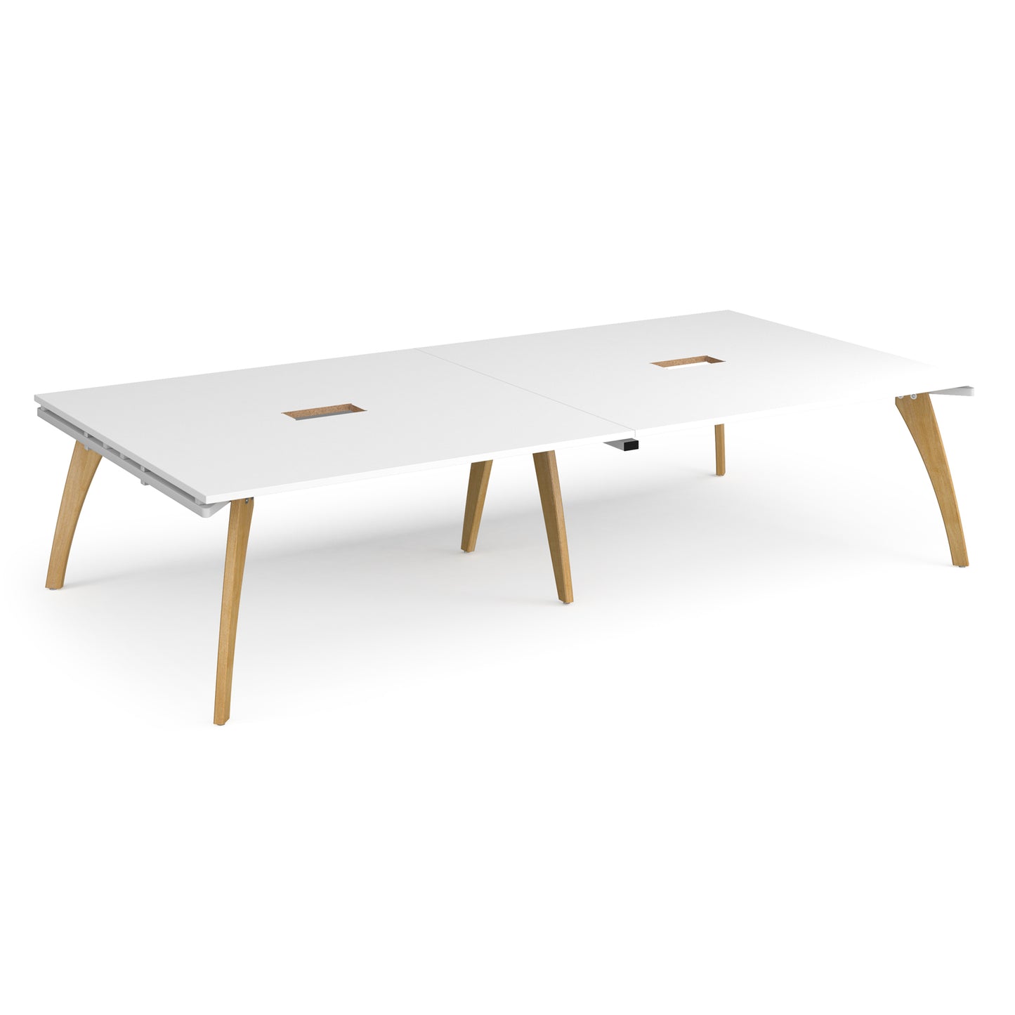 Fuze rectangular power ready boardroom table - FZBT3216-CO-WH-WH