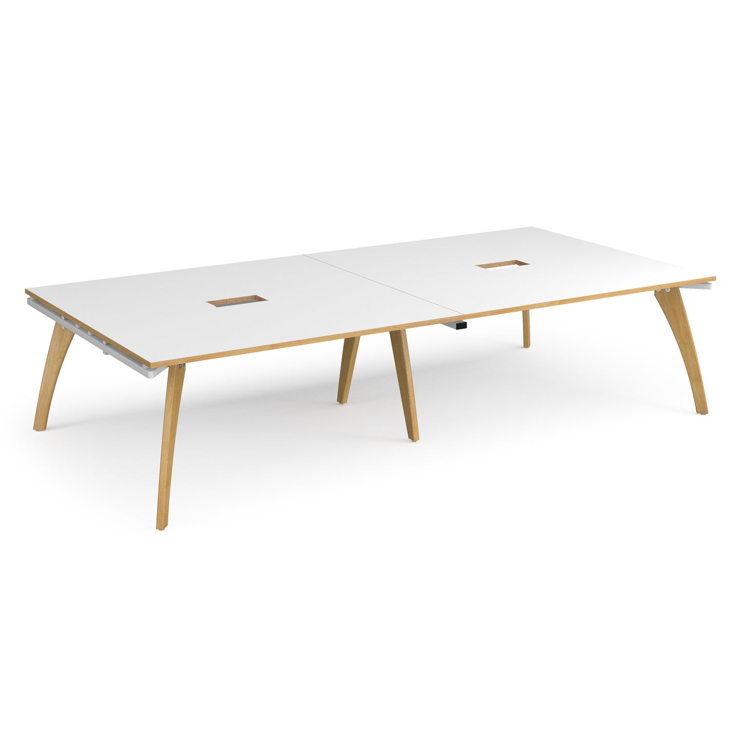 Fuze rectangular power ready boardroom table - FZBT3216-CO-WH-WO