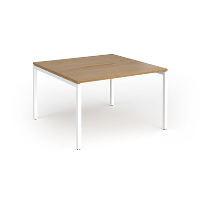 Connex Plus Goal Post back to back desks 1200mm deep - GCO1212-WH-O