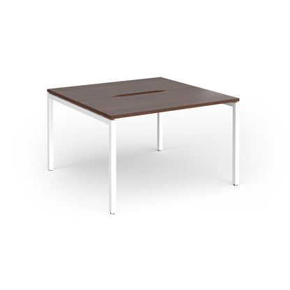 Connex Plus Goal Post back to back desks 1200mm deep - GCO1212-WH-W