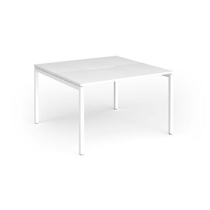 Connex Plus Goal Post back to back desks 1200mm deep - GCO1212-WH-WH