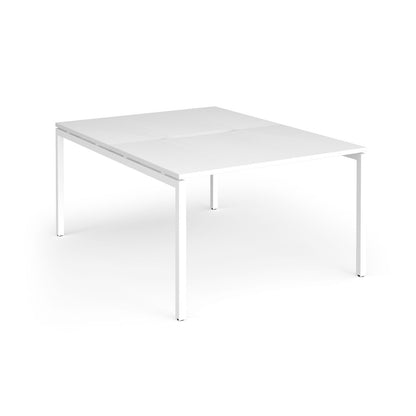 Connex Plus Goal Post back to back desks 1600mm deep - GCO1216-WH-WH