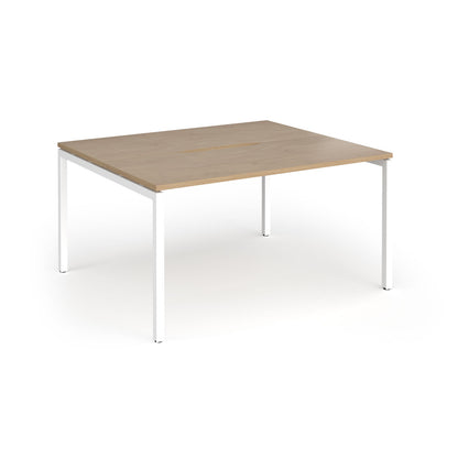 Connex Plus Goal Post back to back desks 1200mm deep - GCO1412-WH-KO