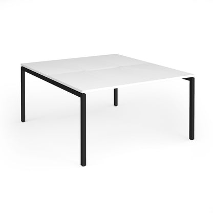 Connex Plus Goal Post back to back desks 1600mm deep - GCO1416-K-WH