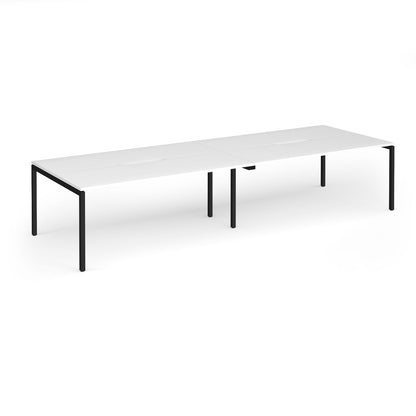 Connex Plus Goal Post Double Back to Back Desks 1200mm deep - GCO36L12-K-WH