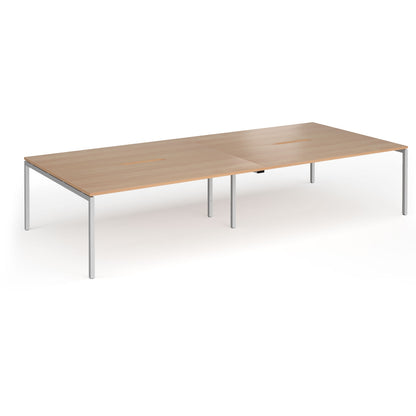 Connex Plus Goal Post Double Back to Back Desks 1600mm deep - GCO36L16-S-B