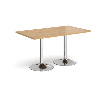 Genoa rectangular dining table with trumpet base