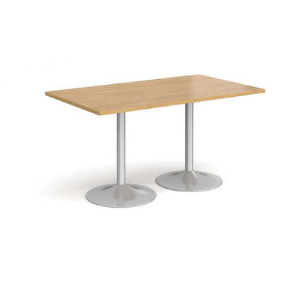 Genoa rectangular dining table with trumpet base