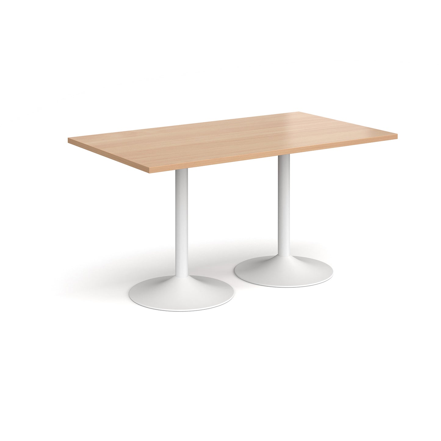 Genoa rectangular dining table with trumpet base - GDR1400-WH-B