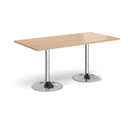 Genoa rectangular dining table with trumpet base