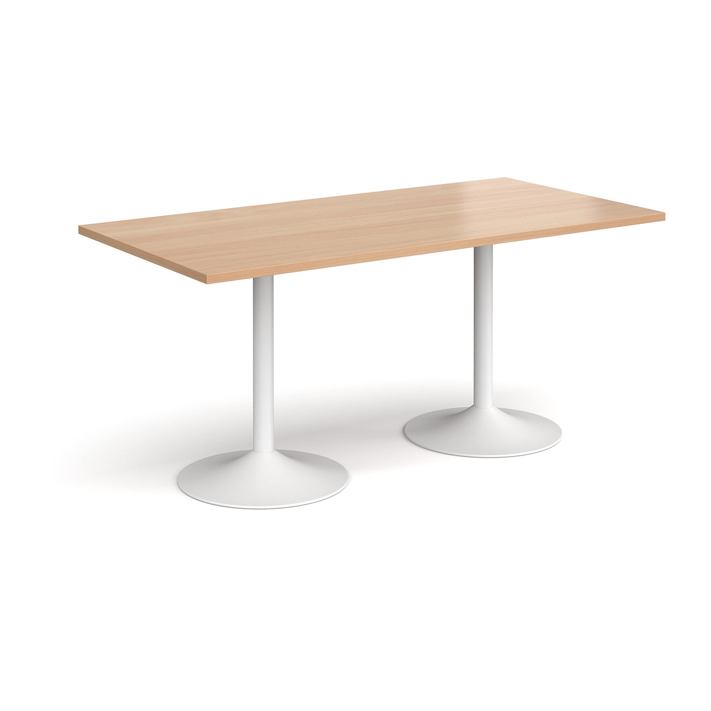 Genoa rectangular dining table with trumpet base - GDR1600-WH-B