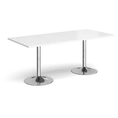 Genoa rectangular dining table with trumpet base