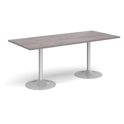 Genoa rectangular dining table with trumpet base