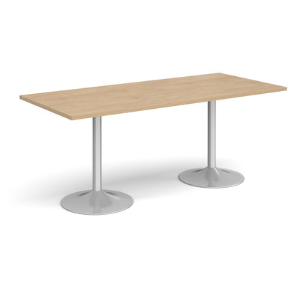 Genoa rectangular dining table with trumpet base