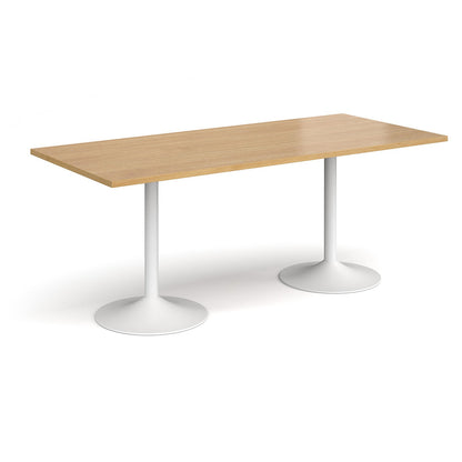 Genoa rectangular dining table with trumpet base