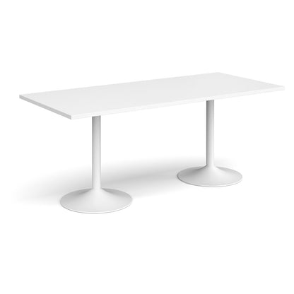 Genoa rectangular dining table with trumpet base