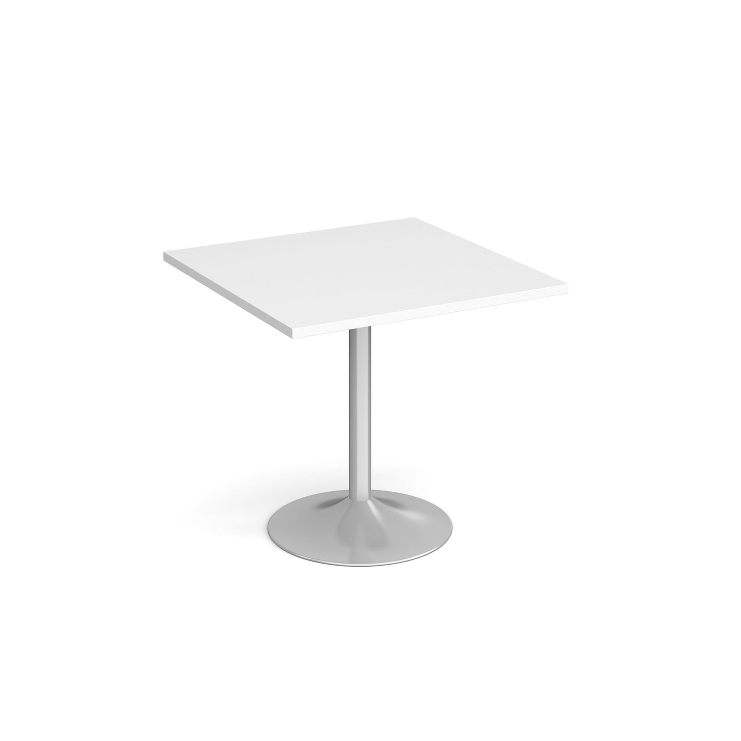 Genoa square dining table with trumpet base - GDS800-S-WH