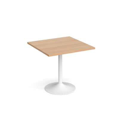 Genoa square dining table with trumpet base - GDS800-WH-B