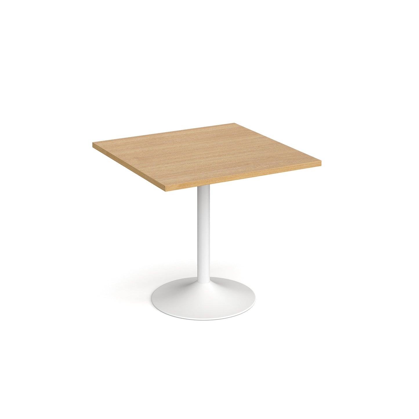 Genoa square dining table with trumpet base - GDS800-WH-O