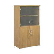 Universal Combination Unit With Glass Upper Doors - White