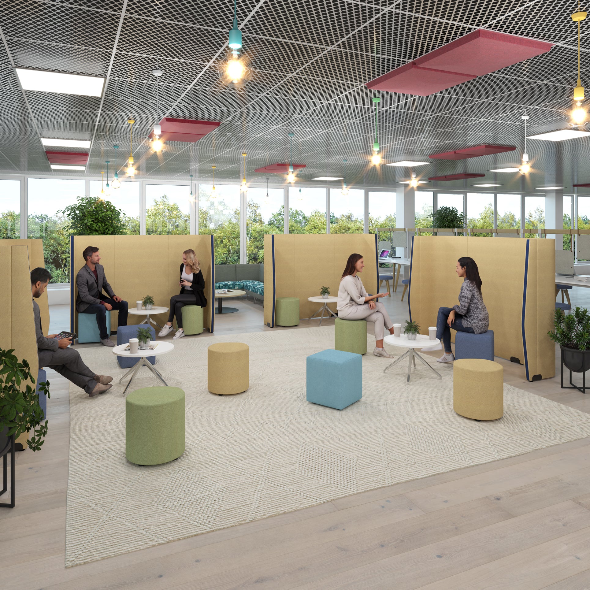 Groove modular breakout seating - Square