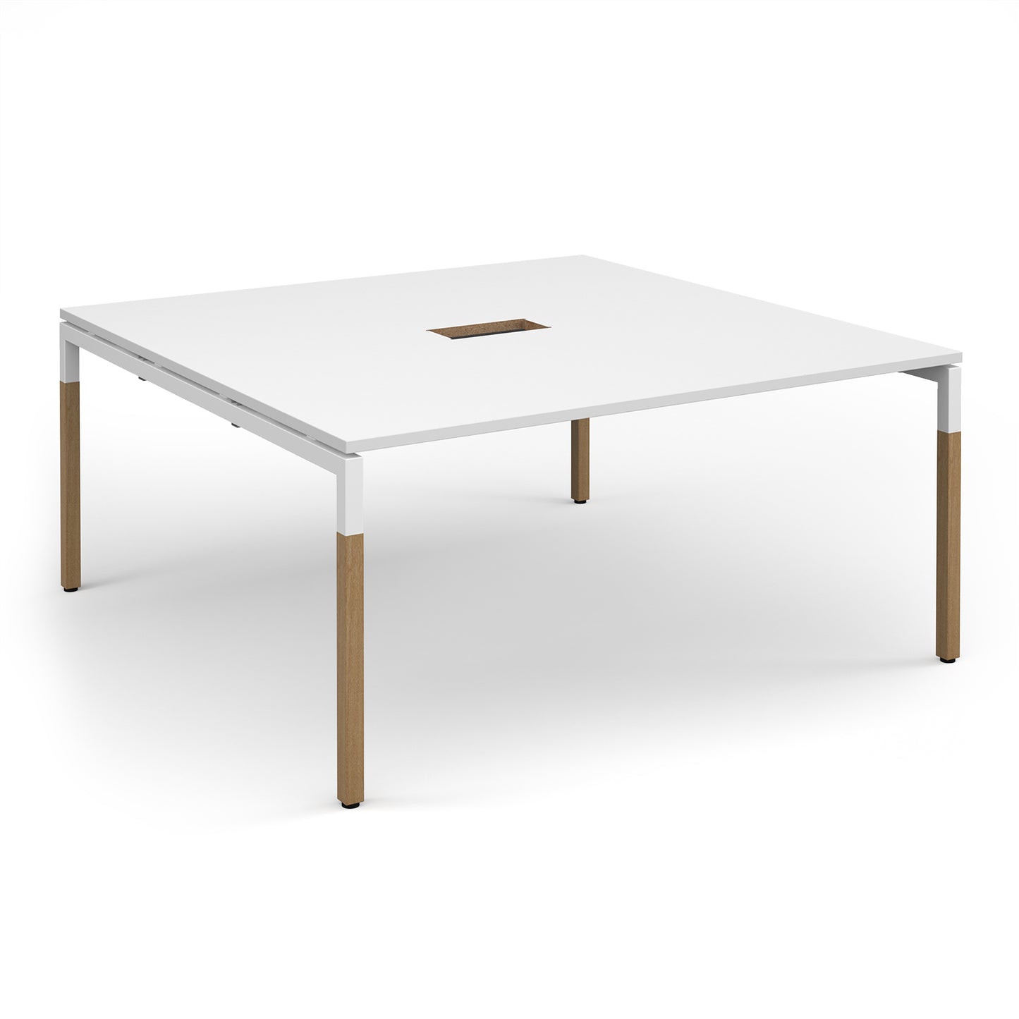 Connex Plus Goal Post rectangular boardroom table power ready - GWBT1616-CO-WH-WH