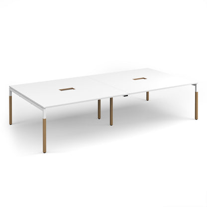 Connex Plus Goal Post rectangular boardroom table power ready - GWBT3216-CO-WH-WH