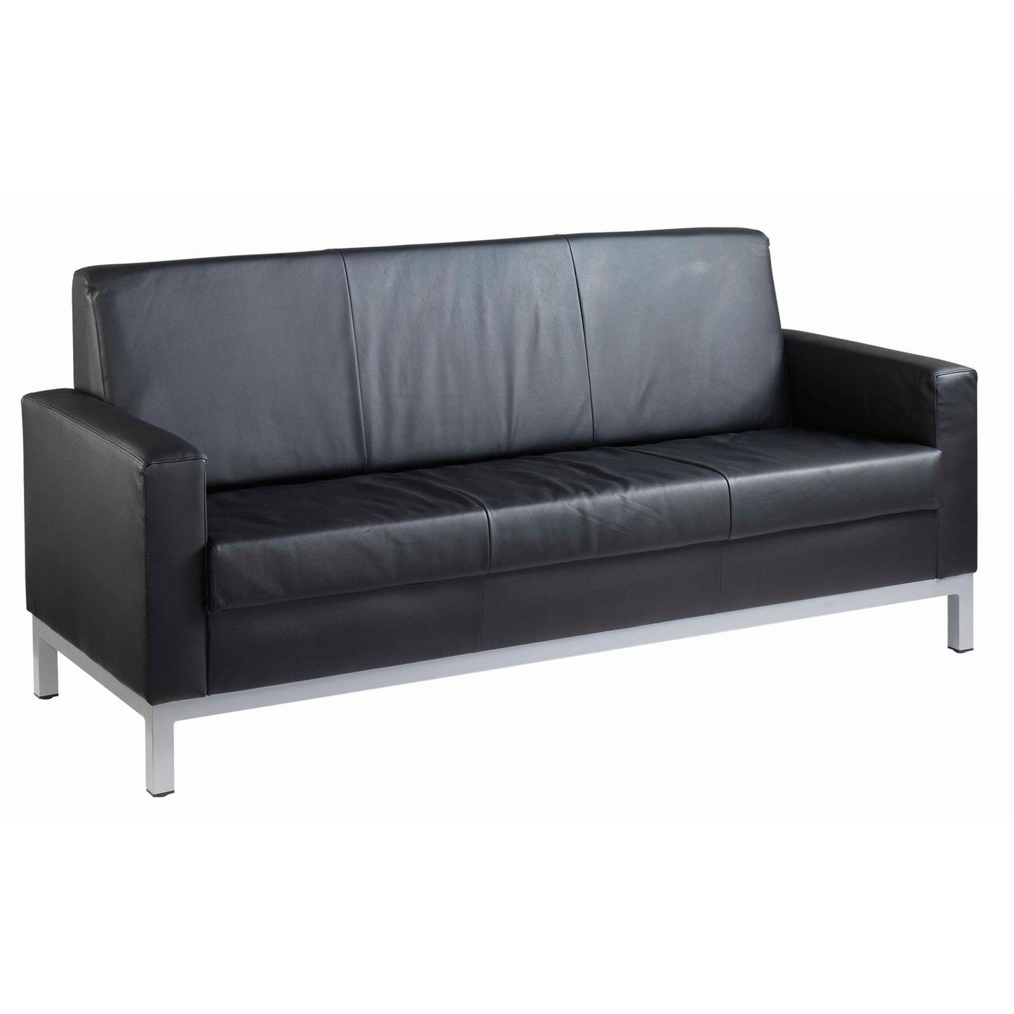 Helsinki leather reception seating - three seater