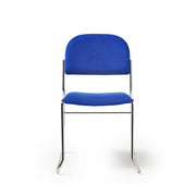 Multipurpose fabric stacking chair with chrome frame - Blue