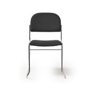 Multipurpose fabric stacking chair with chrome frame - Black