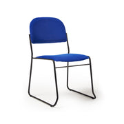 Multipurpose fabric stacking chair with chrome frame - Blue
