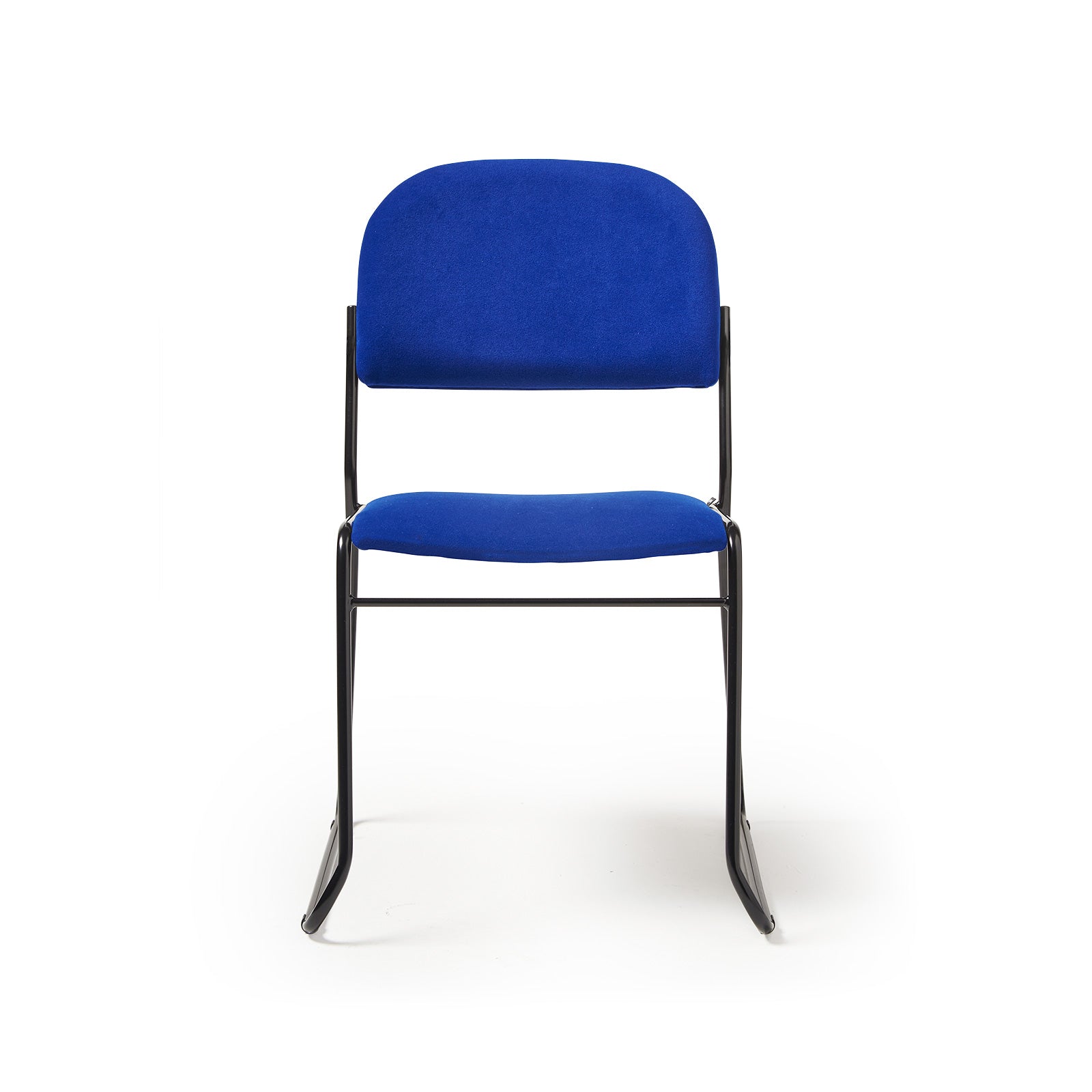 Multipurpose fabric stacking chair with chrome frame - Blue