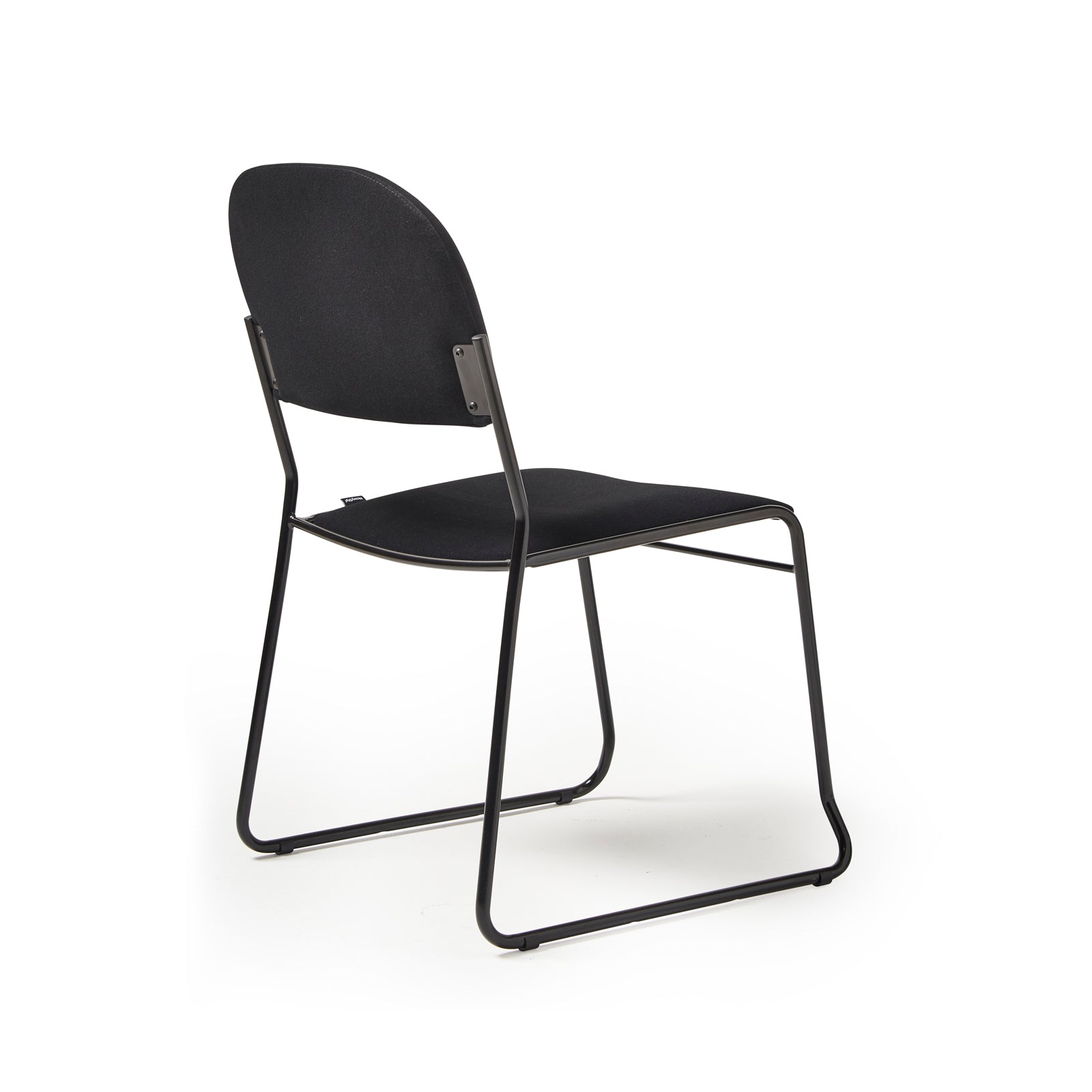 Multipurpose fabric stacking chair with chrome frame - Blue