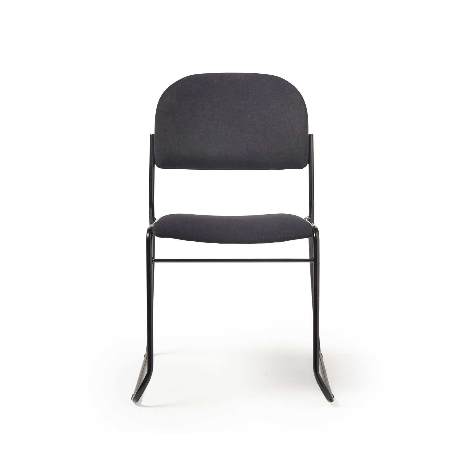 Multipurpose fabric stacking chair with chrome frame - Blue