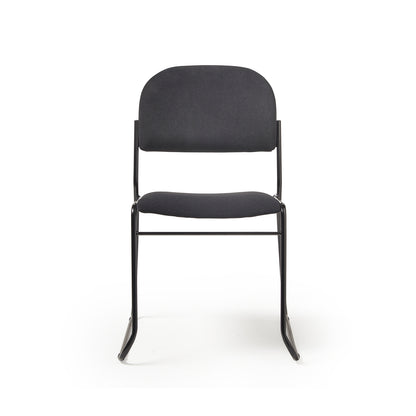 Multipurpose fabric stacking chair with chrome frame - Blue