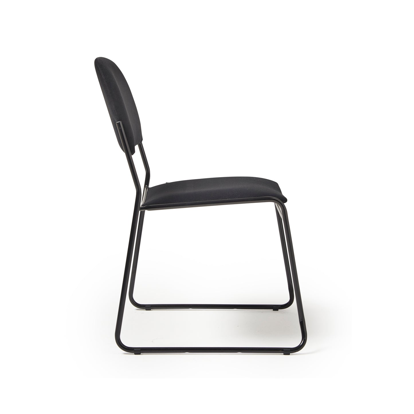 Multipurpose fabric stacking chair with chrome frame - Blue