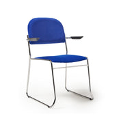 Multipurpose fabric stacking chair with chrome frame - Black