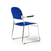 Multipurpose fabric stacking chair with chrome frame - Black