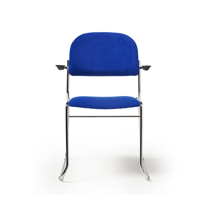 Multipurpose fabric stacking chair with chrome frame - Black