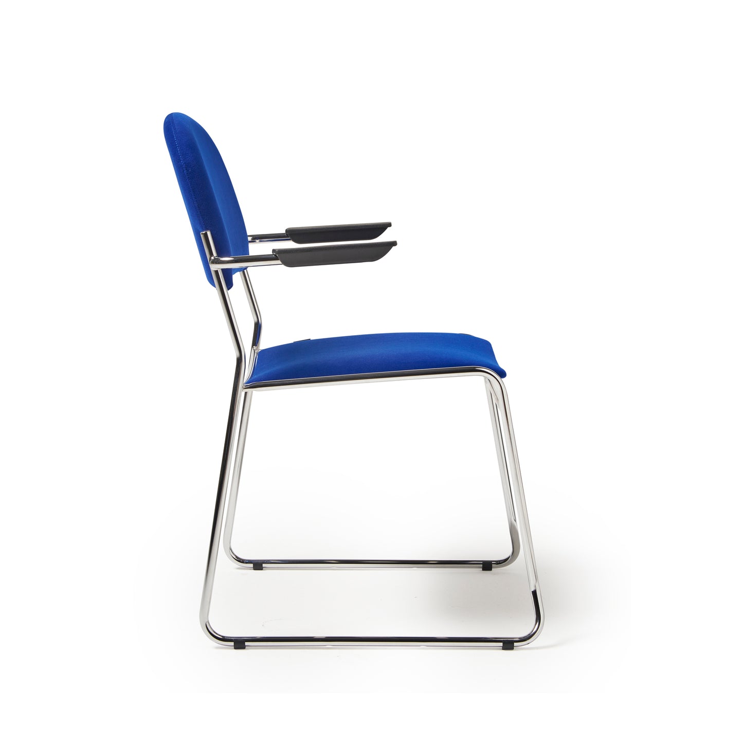 Multipurpose fabric stacking chair with chrome frame - Black