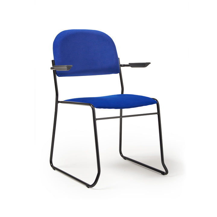Multipurpose fabric stacking armchair with black frame