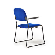 Multipurpose fabric stacking armchair with black frame